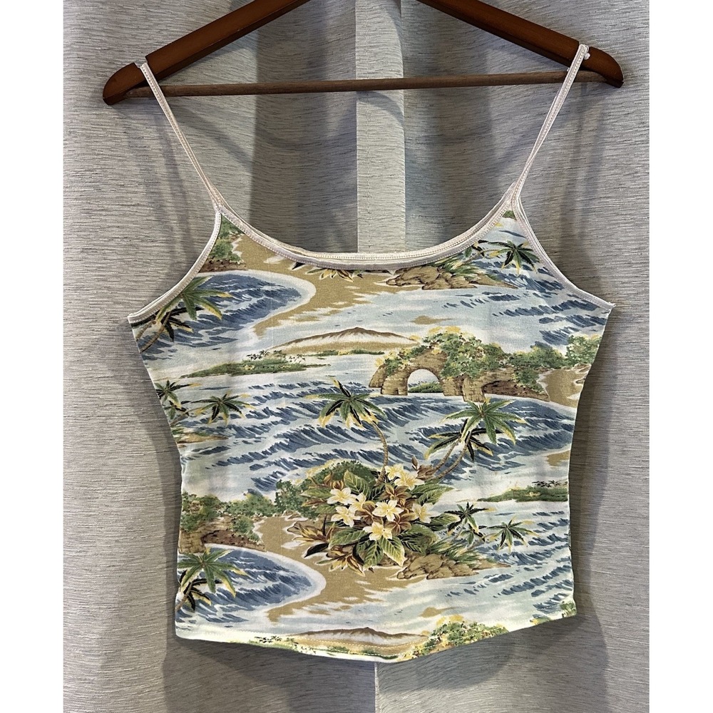 Vintage‎ Y2K Palm Tree Hawaiian Beach Camisole Size Medium